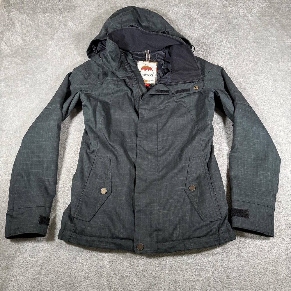 Burton Jet Set Dryride Thermolite Parka Jacket Womens XS‎ Gray Hooded Snowboard